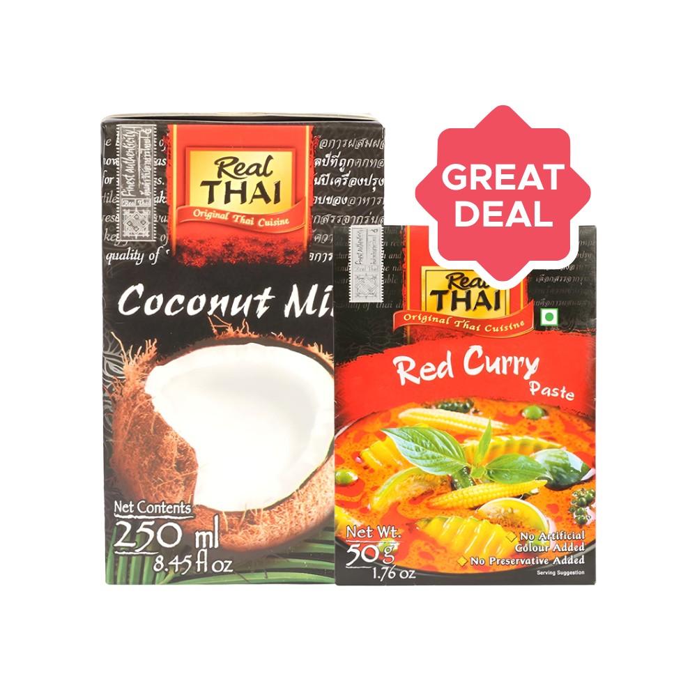 Real Thai UHT Coconut Milk + Red Curry Paste Combo Price - Buy Online ...