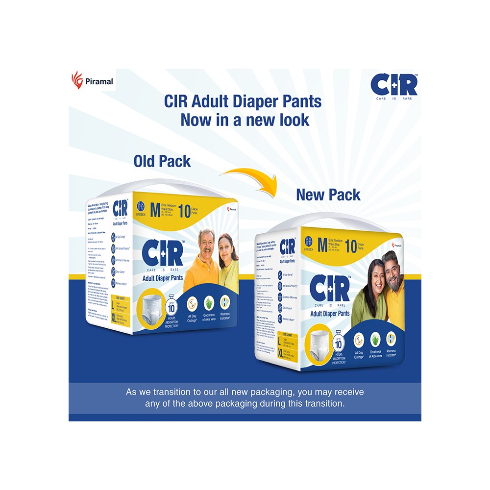 CIR Premium Adult Diaper Pants, M (30” – 40”) - Pack of 2 Price - Buy ...