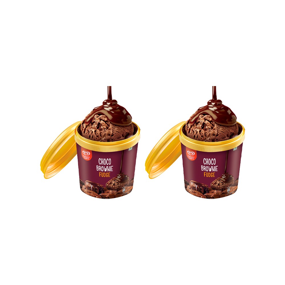 Kwality Walls Choco Brownie Fudge Frozen Dessert Cup - Pack of 2