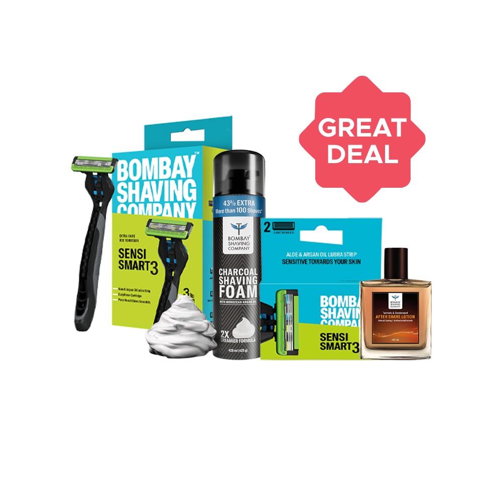 Indian Shaving Razor Bombay Shaving Company Sensi Smart 3 Men's Razor + Sensi Smart 3 Men's ...