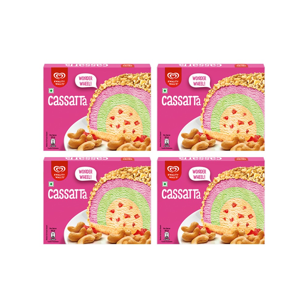 Kwality Walls Cassata Frozen Dessert - Pack of 4
