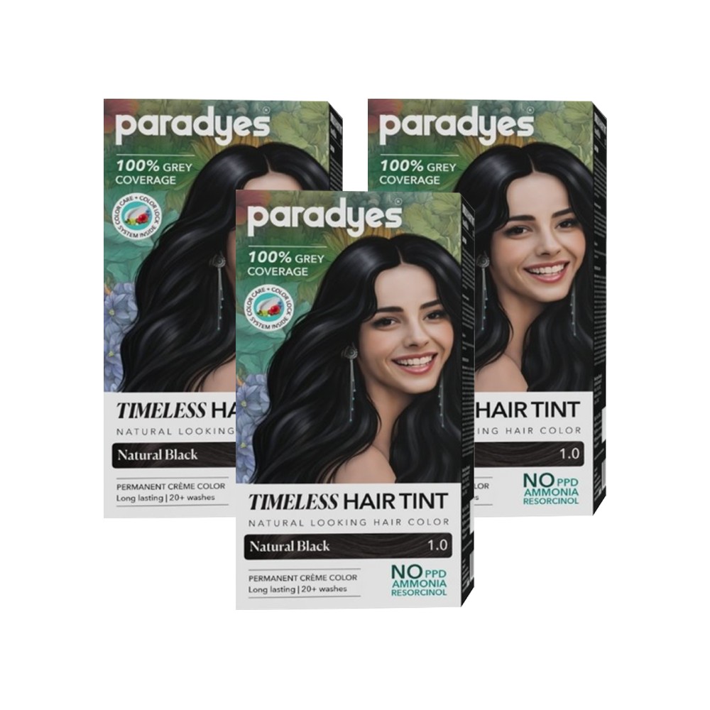 Paradyes Natural Black Permanent Hair Colour, No 1 (Natural Black ...