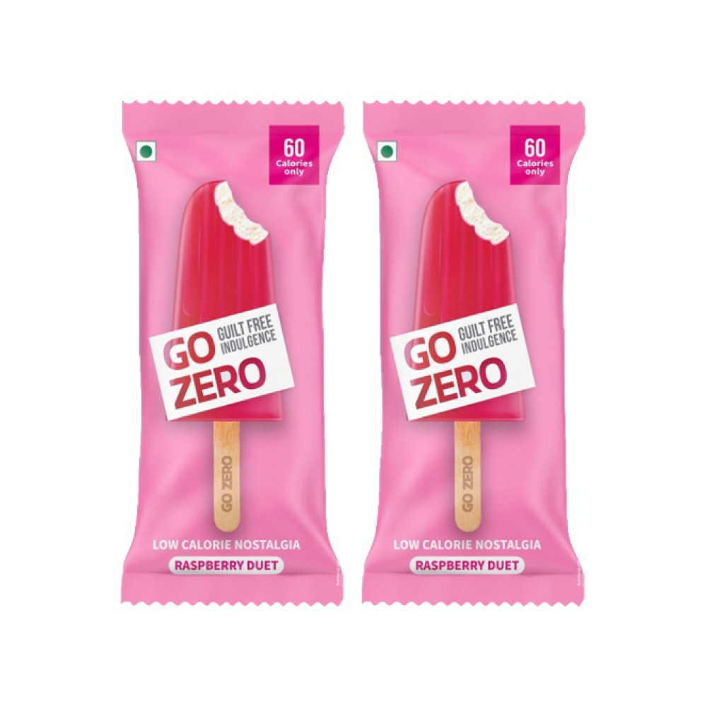 Go Zero Raspberry Duet Low Calorie Guilt Free Ice Cream Stick - Pack of ...