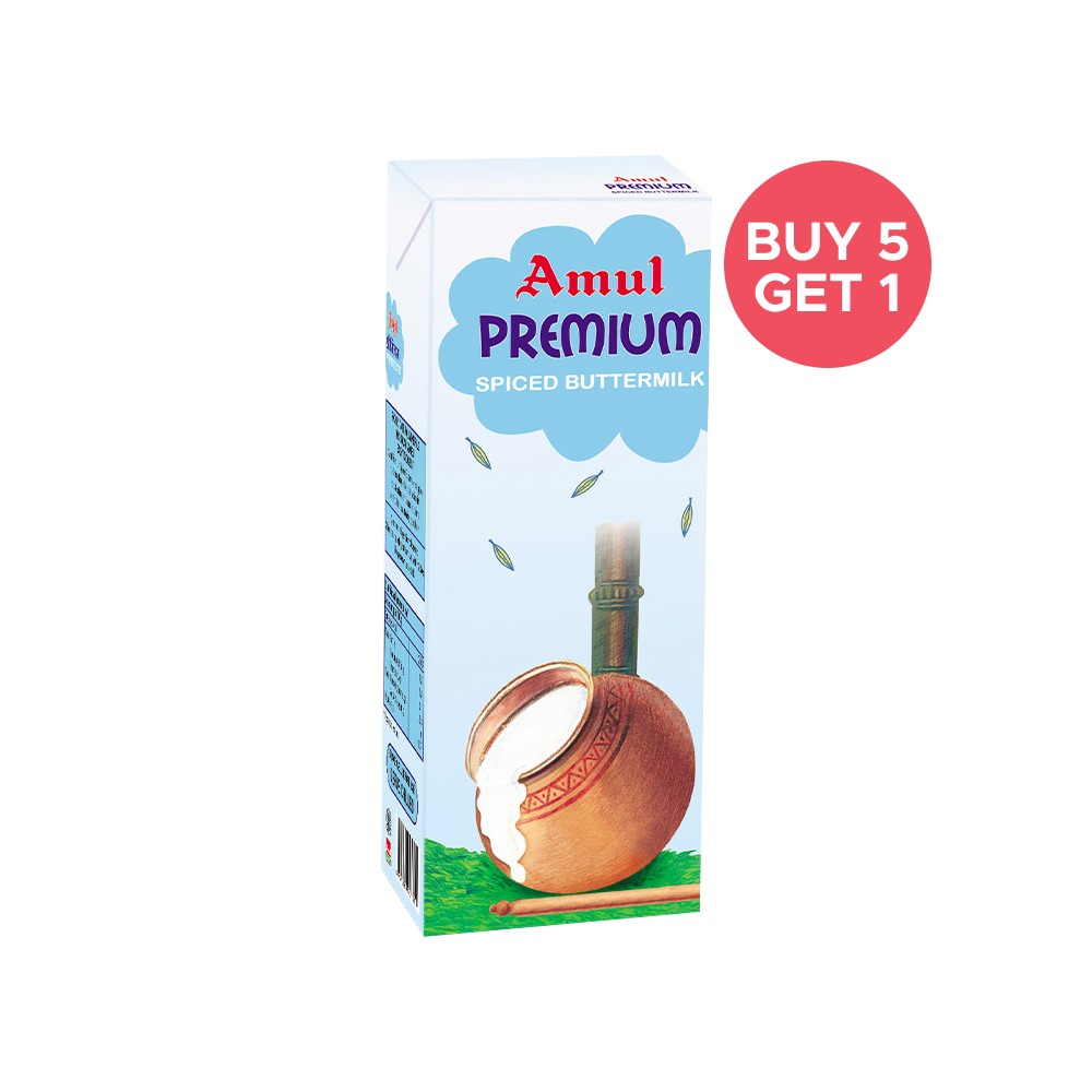 Amul Premium Spiced Salted Buttermilk - Buy 5 Get 1 Free Price - Buy ...
