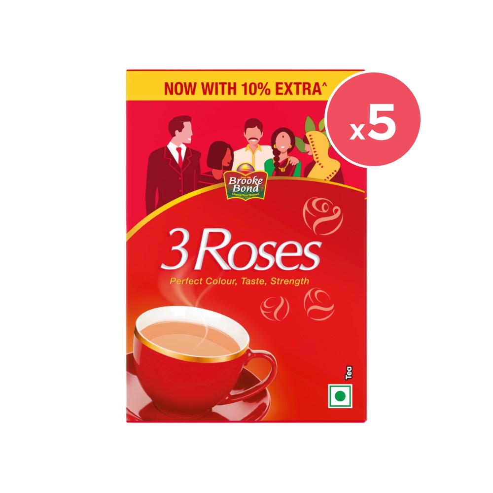 Brooke Bond 3 Roses Dust Tea - Pack of 5 Price - Buy Online at Best ...
