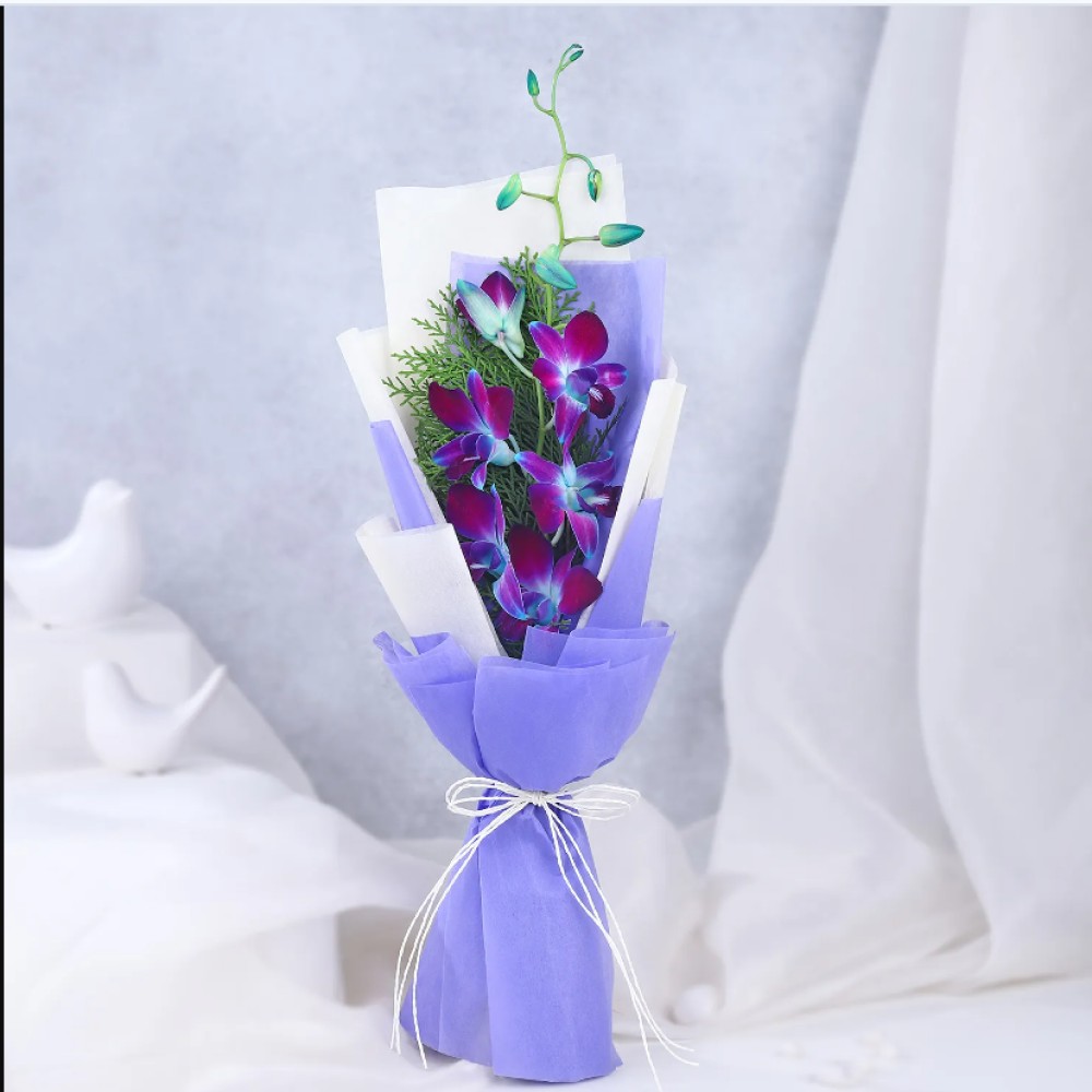 Fnp Blue Roses FNP Enchanted Blue Orchid Single Flower Price - Buy Online at Best ...