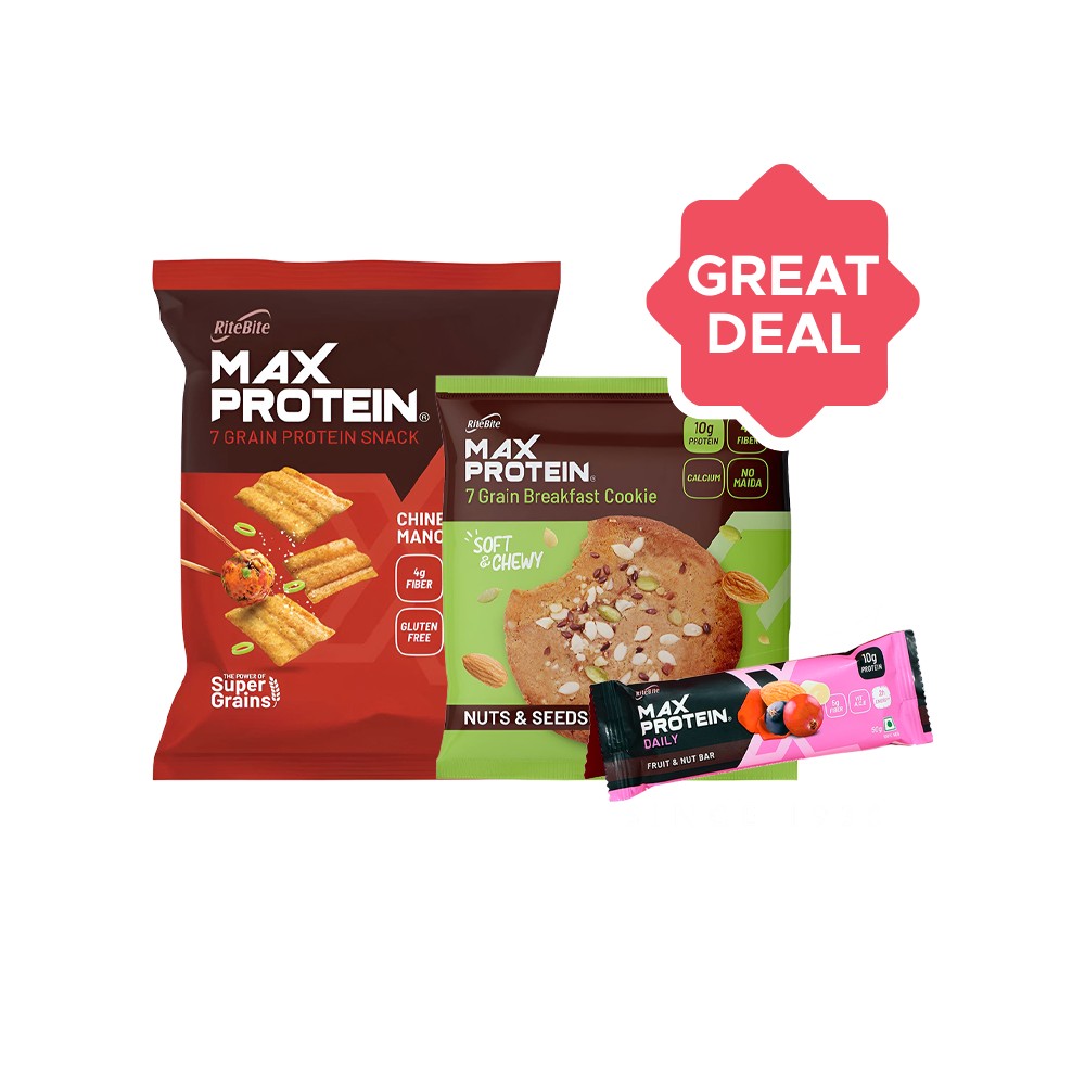 Max Protein Rice RiteBite Fruit and Nut Max Protein 10 g Protein Bar + Max Protein No ...