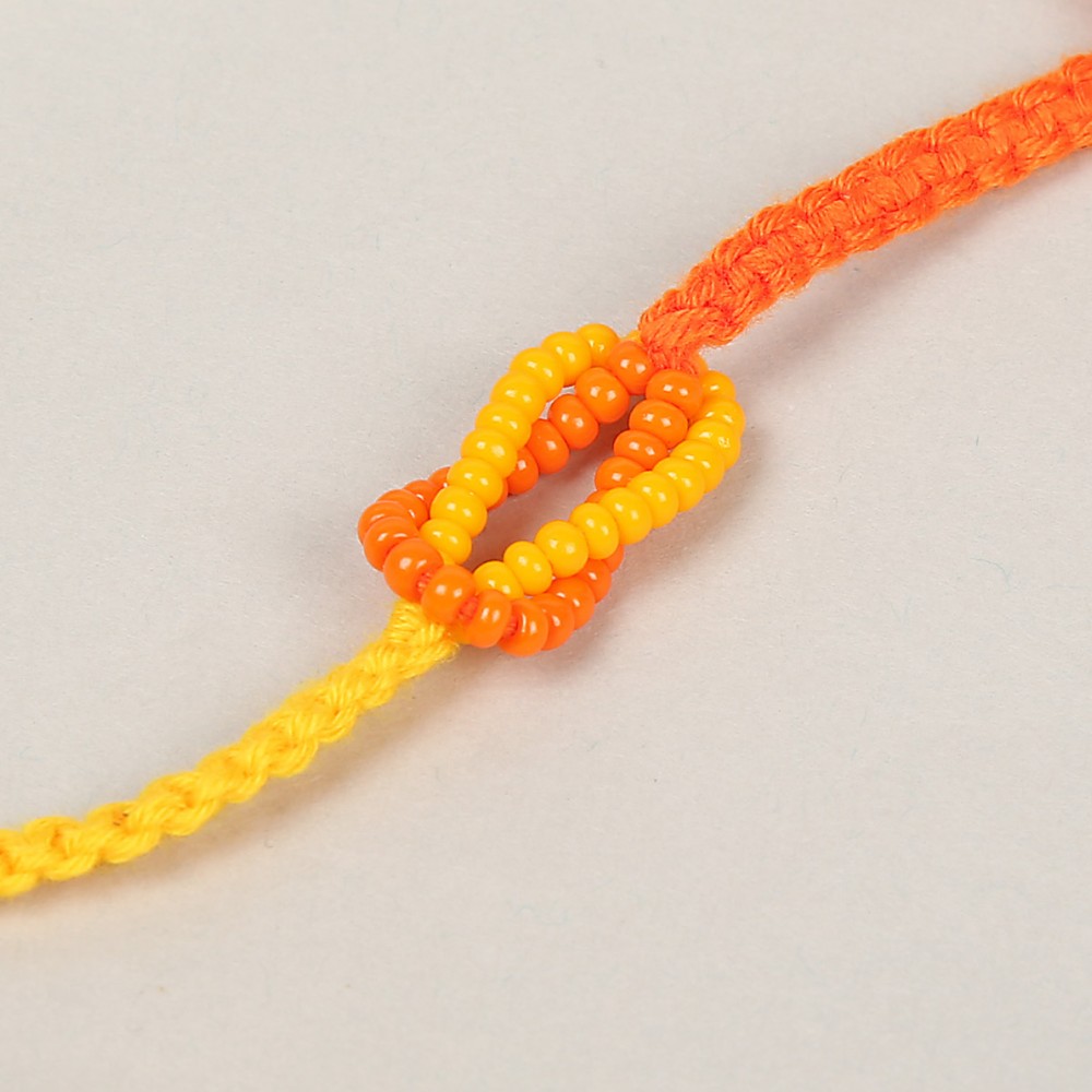 Beaded Knot Style Rakhi (Yellow & Orange) by Ttyohar Price - Buy Online ...