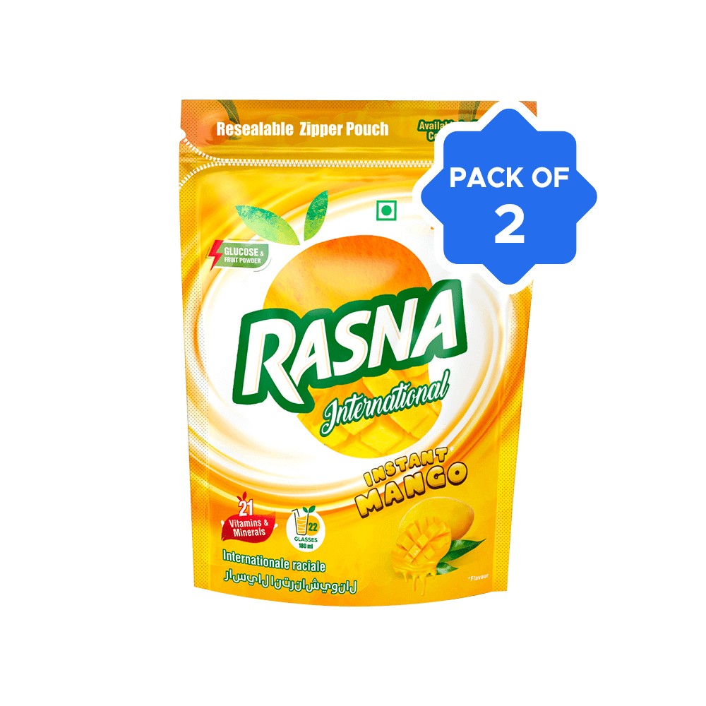 Rasna Fruit Plus Mango Drink Mix - Pack of 2