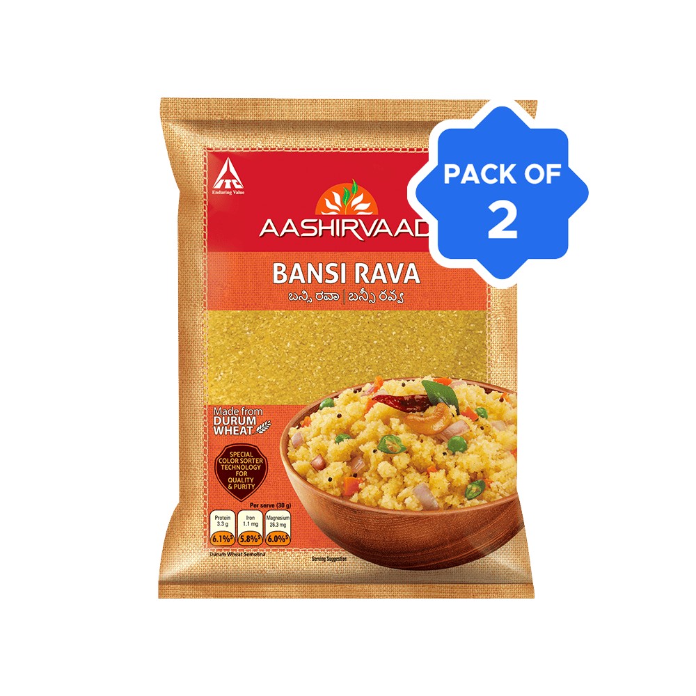 Aashirvaad Bansi Rava - Pack of 2 Price - Buy Online at Best Price in India
