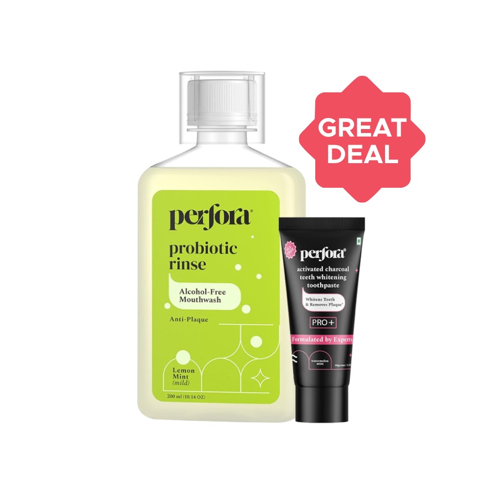 Perfora Probiotic Rinse Alcohol Free Mouthwash + Activated Charcoal ...
