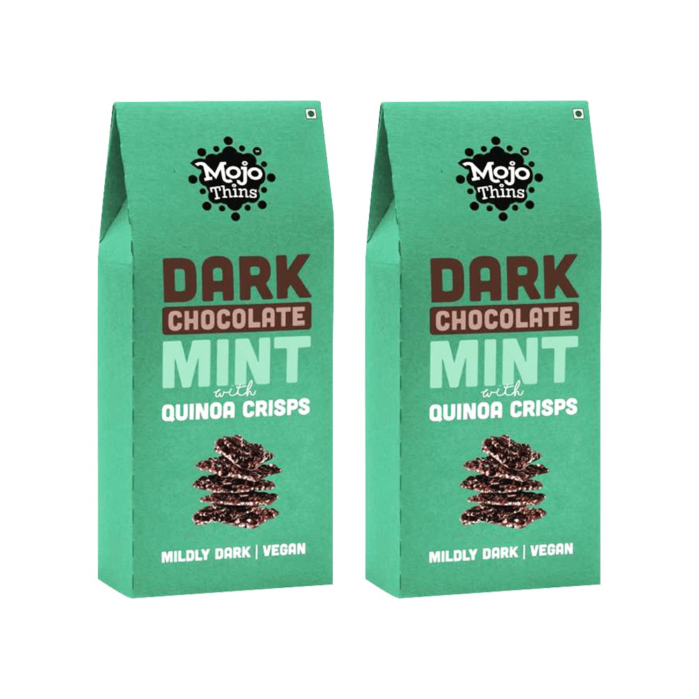 Mojo Thins Mildly Dark Chocolate Mint with Quinoa Crisps Squares - Pack ...