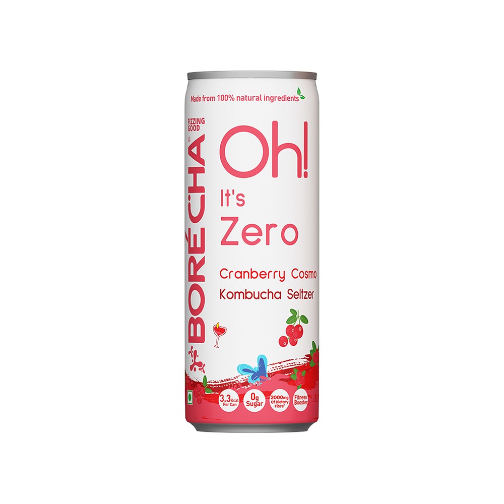 Borecha Cranberry Cosmo Zero Sugar Kombucha Price - Buy Online at Best ...