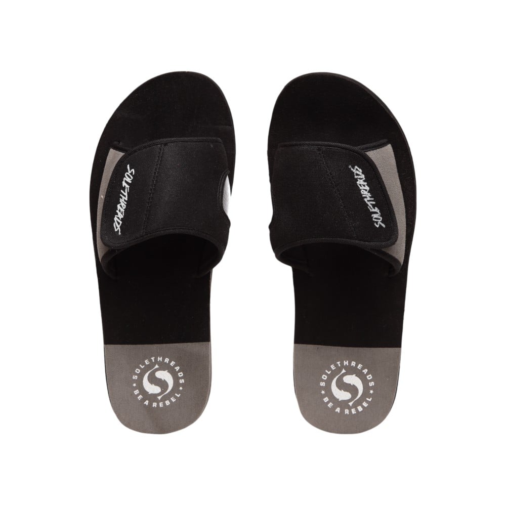 Solethreads Freeway Flip-Flops for Men (Black/Grey)