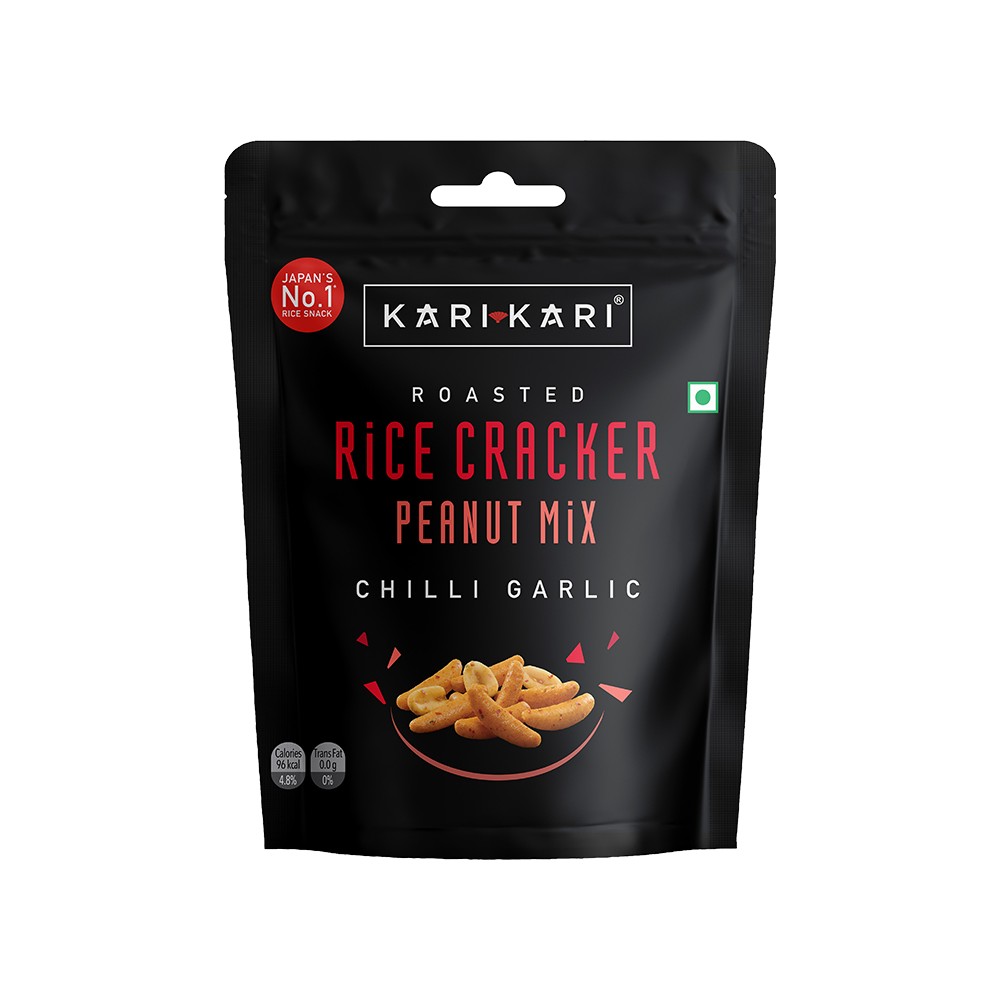 Kari Rice England Kari Kari Rice Cracker Peanut Mix Namkeen Snacks, (Chilli Garlic) Price ...