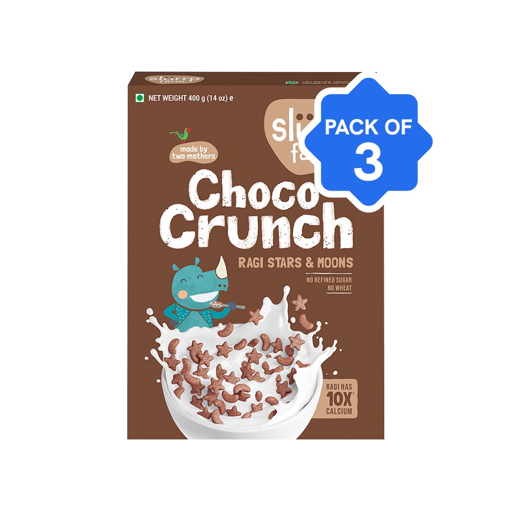 Slurrp Farm Choco Crunch Breakfast Cereal for Kids Pack of