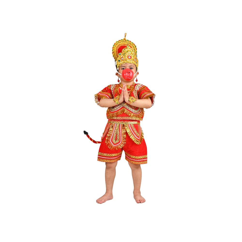 BookMyCostume Lord Hanuman Kids Fancy Dress Costume (3-6 Years)