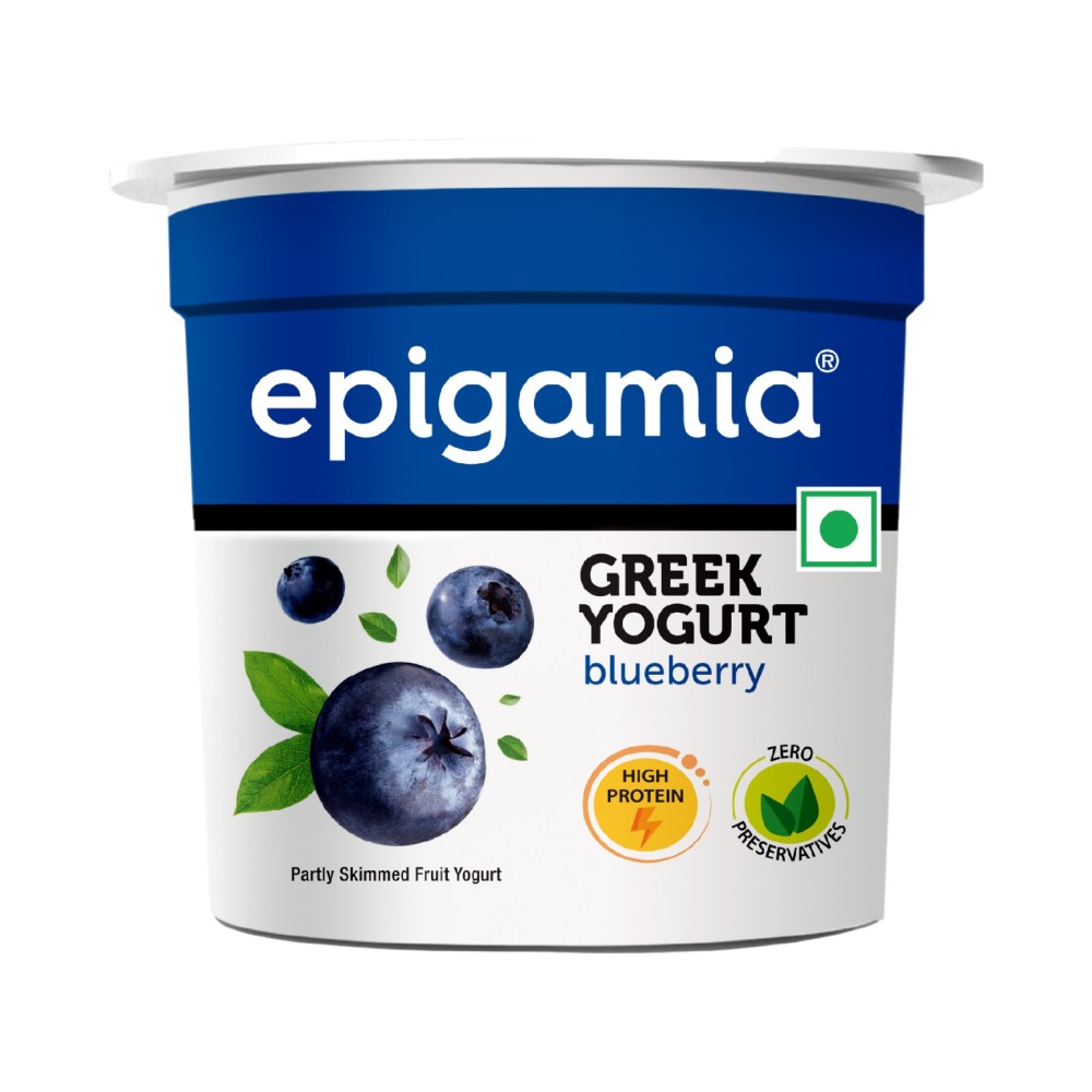 epigamia Blueberry Flavoured Greek Yogurt Price - Buy Online at ₹60 in ...