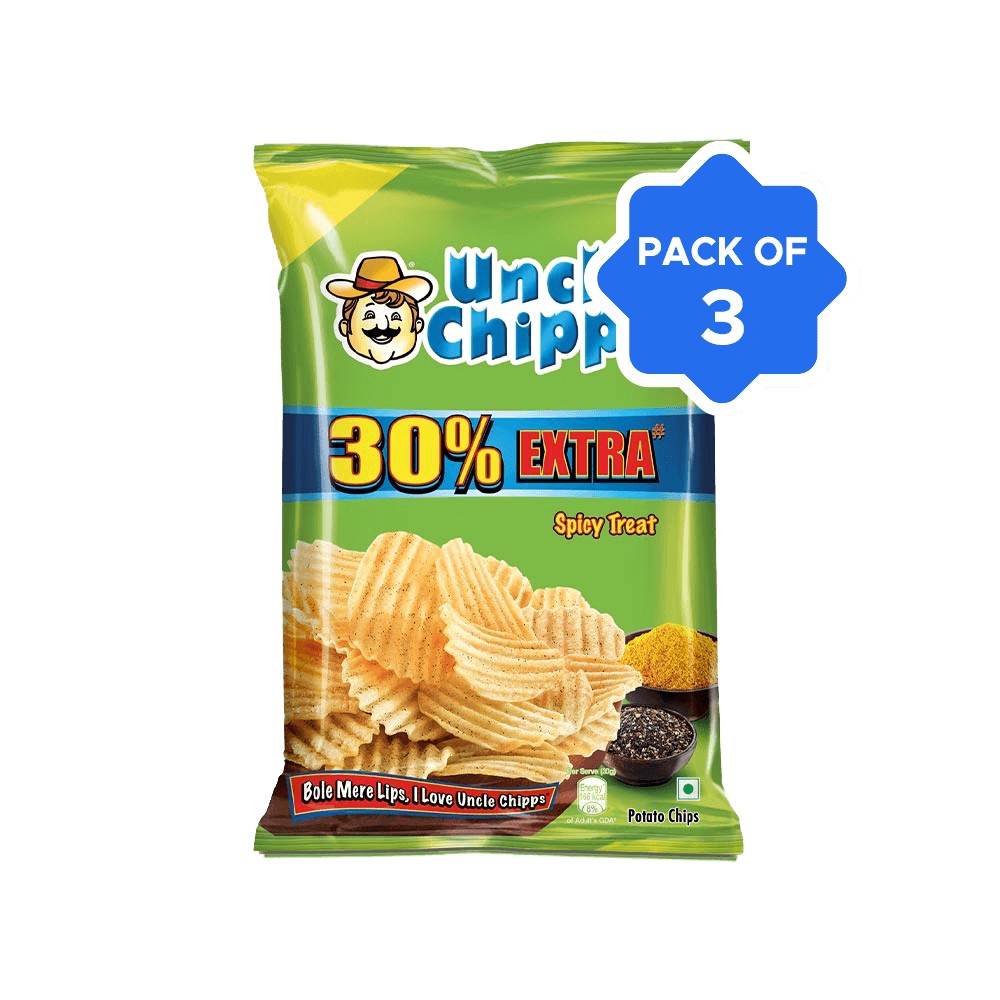 Uncle Chipps Spicy Treat Flavour Potato Chips - Pack of 3 Price - Buy ...