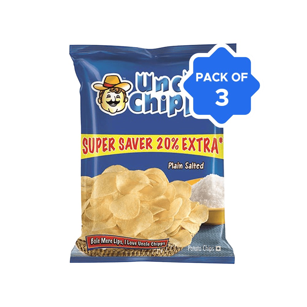 Uncle Chipps Plain Salted Potato Chips - Pack of 3 Price - Buy Online ...