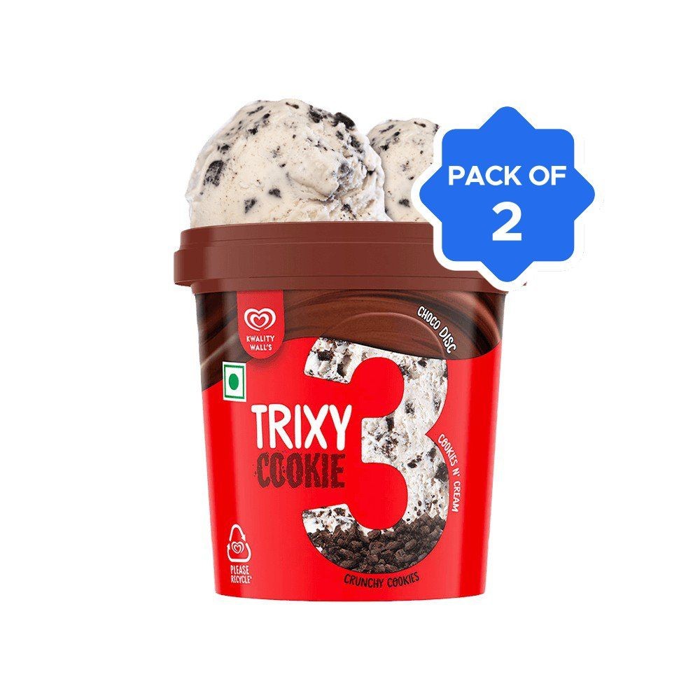 Kwality Walls Trixy Cookie Frozen Dessert Cup - Pack of 2
