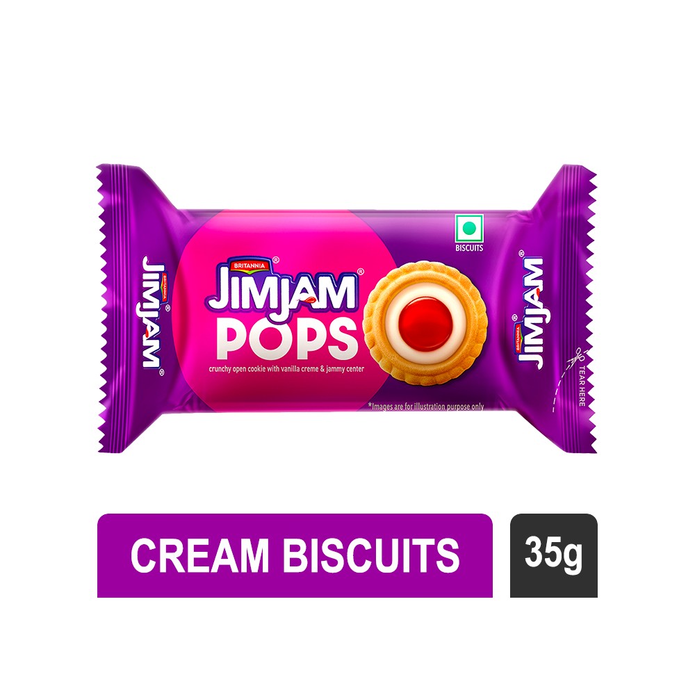 Britannia Treat Jim Jam Pops Cream Biscuits Price - Buy Online at Best ...