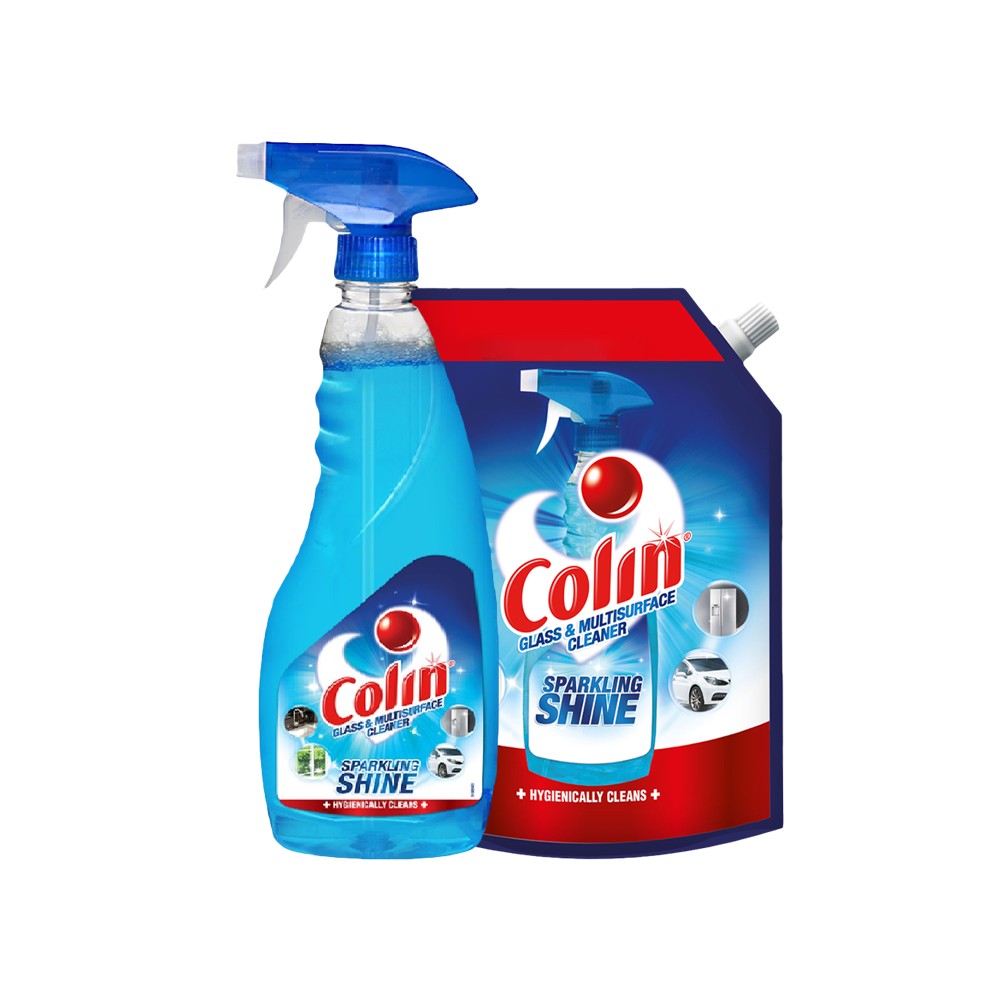 Coling Cleaner Colin Glass Cleaner Liquid Spray Bottle - with Free 1l Refill Combo ...