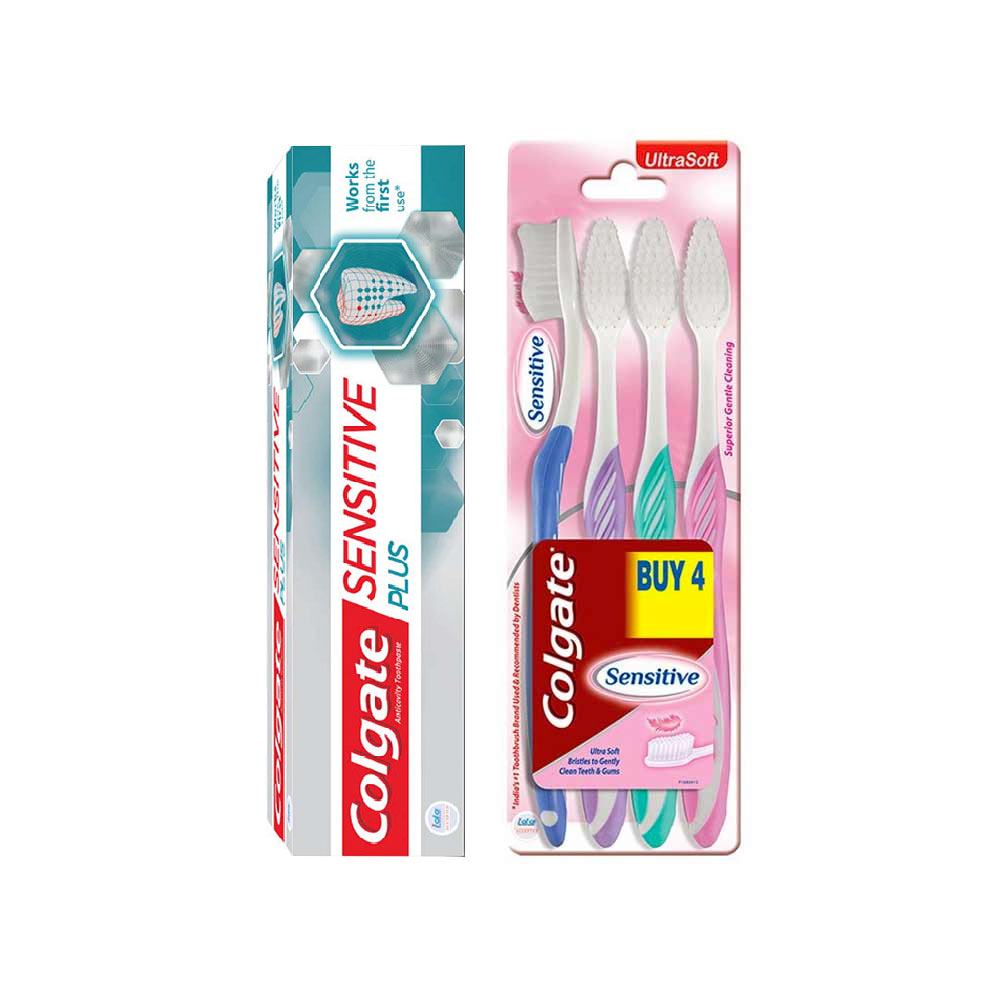 Colgate Gentle Sensitive Toothbrush (Ultra Soft Bristles) + Plus ...