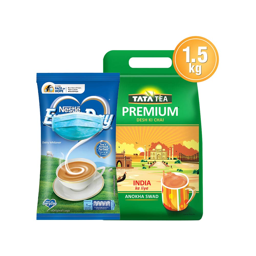 Tata Tea Premium Tea 1.5 Kg + Nestle Everyday Dairy Whitener Combo ...