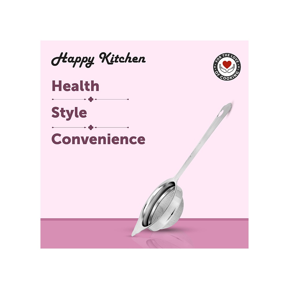 Happy Kitchen Tea/Coffee Stainless Steel Strainer (Small) (Metallic ...