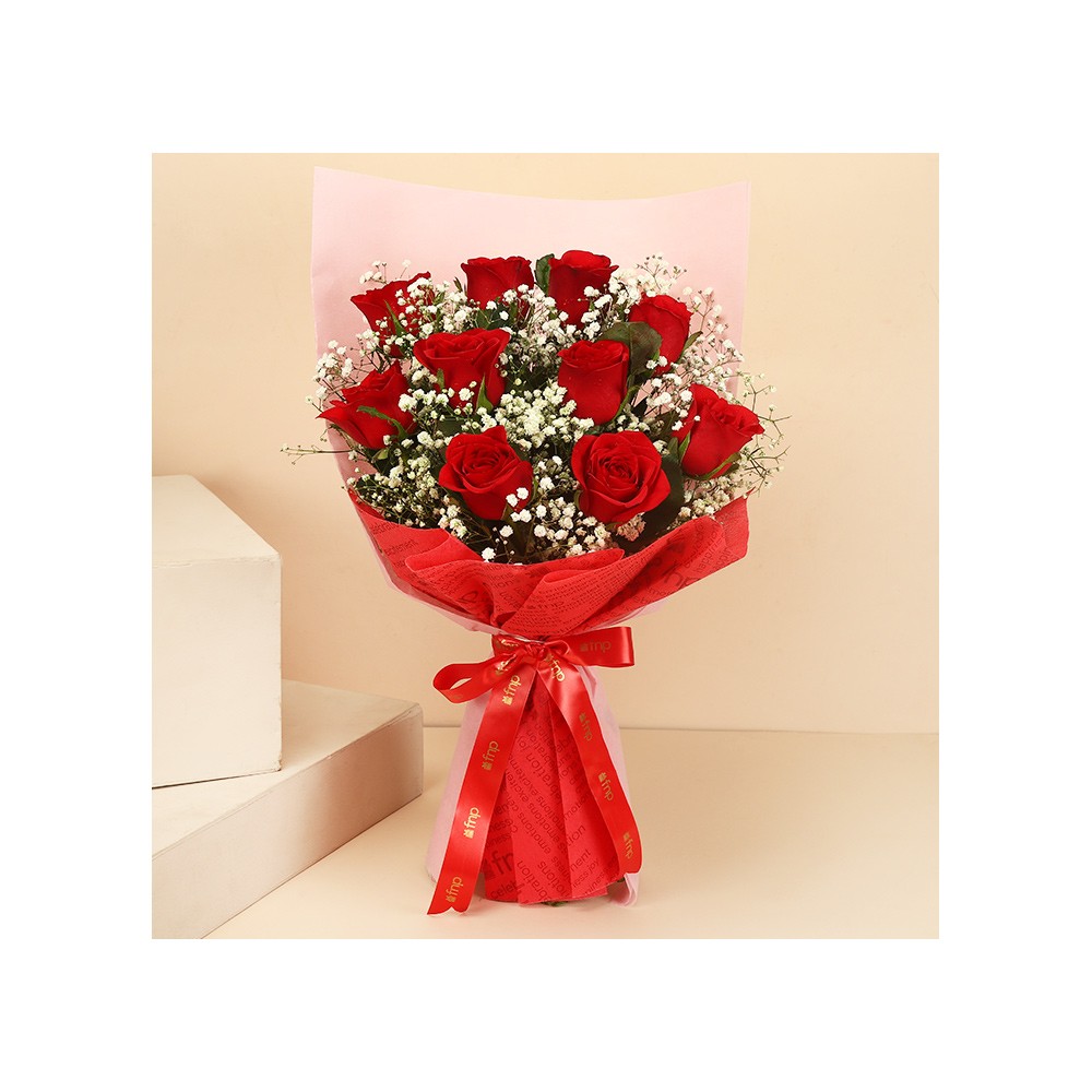 Fnp Roses Magical Love Red Roses Fresh Bouquet FNP Price - Buy Online at Best ...