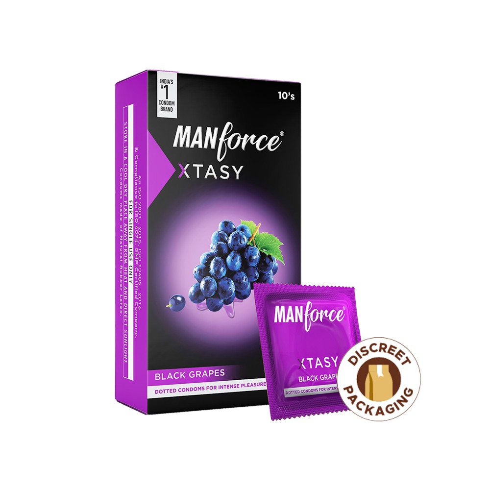 Manforce Manforce XTASY Dotted Condom (Black Grapes Flavour) Price - Buy Online ...