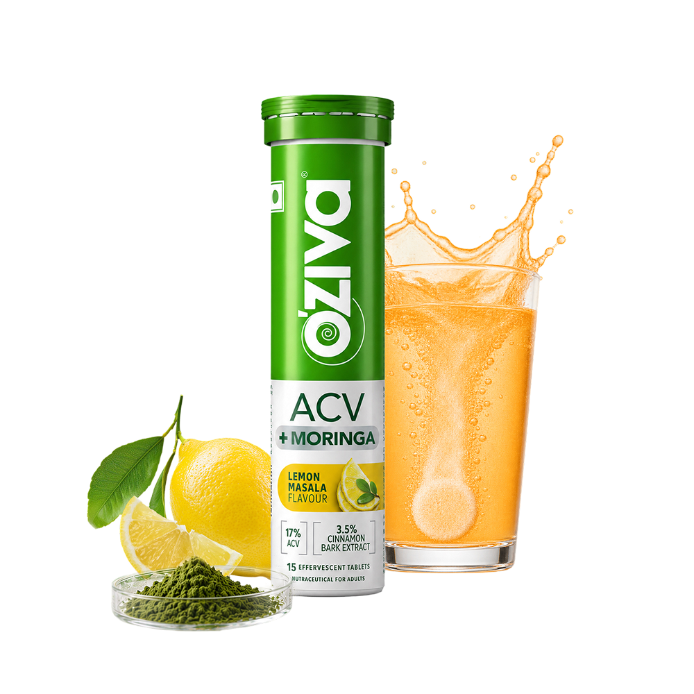 OZiva Moringa Apple Cider Vinegar Effervescent Tablets (Lemon