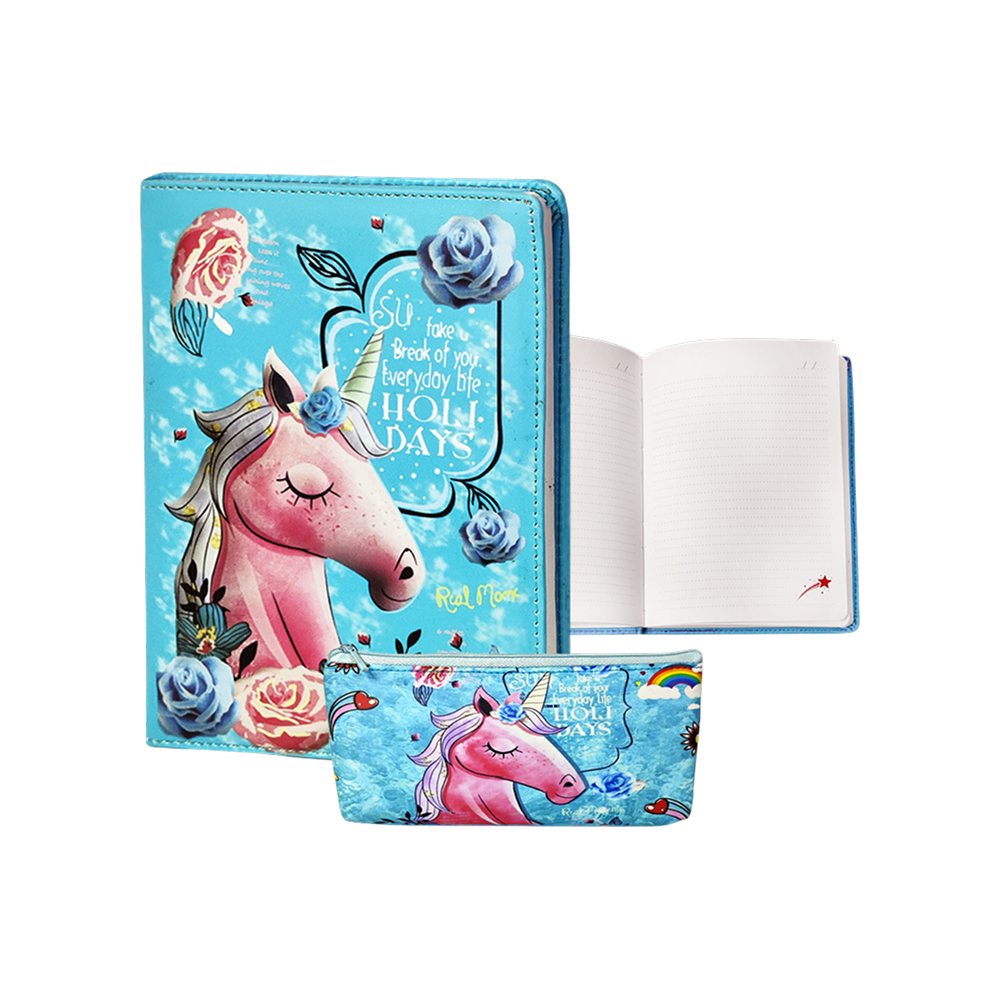 FunBlast Unicorn A5 Diary & Zipper Pouch for Kids (Blue) Price