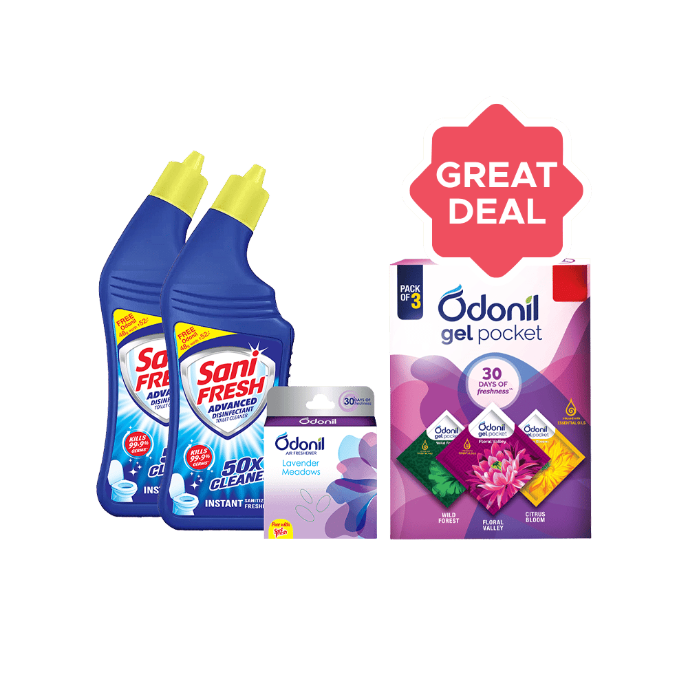 Sani Fresh Advanced Toilet Cleaner (with Free Odonil) + Odonil Gel