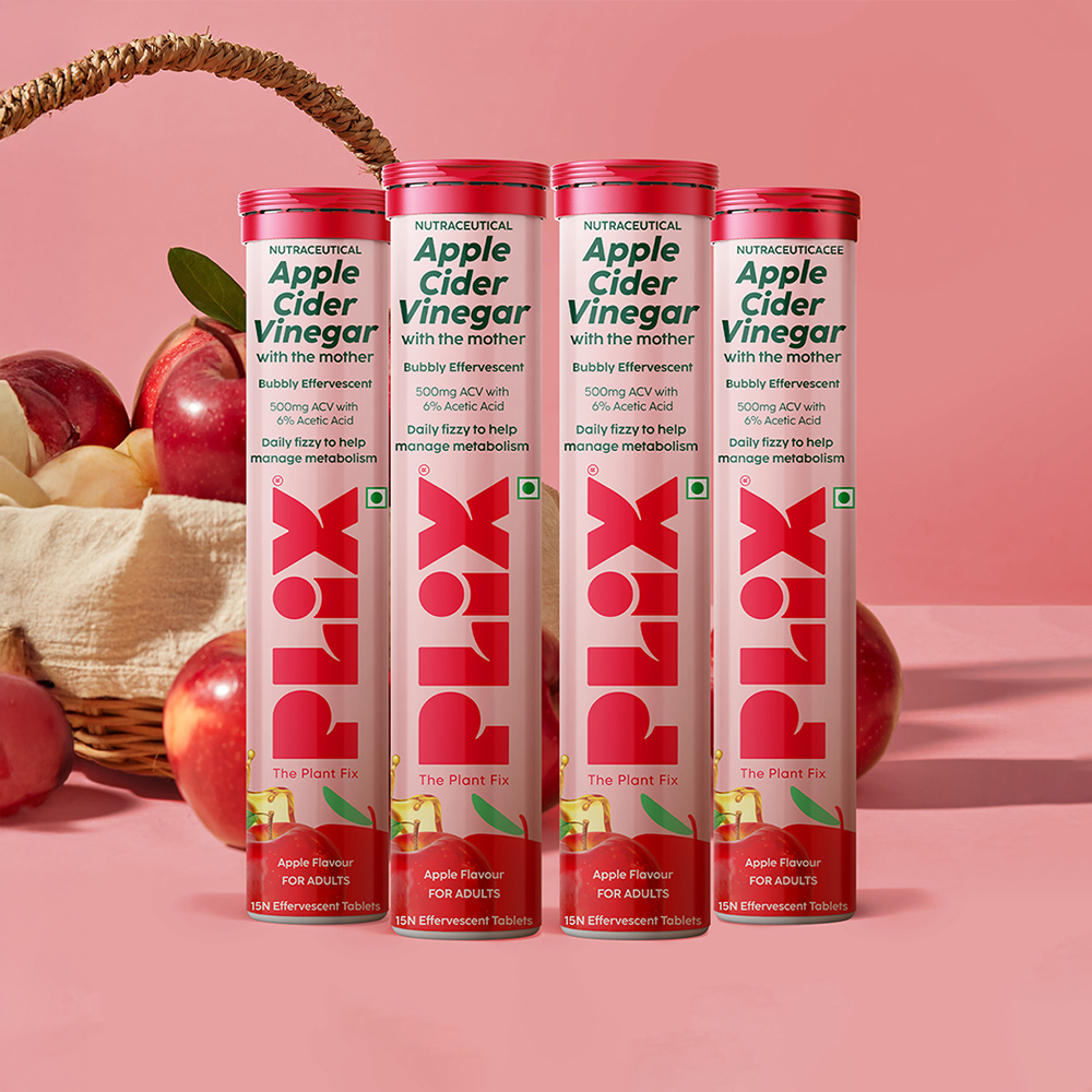 Plix Apple Cider Vinegar Effervescent Tablets (Apple Burst) Price - Buy  Online at 1150 in India