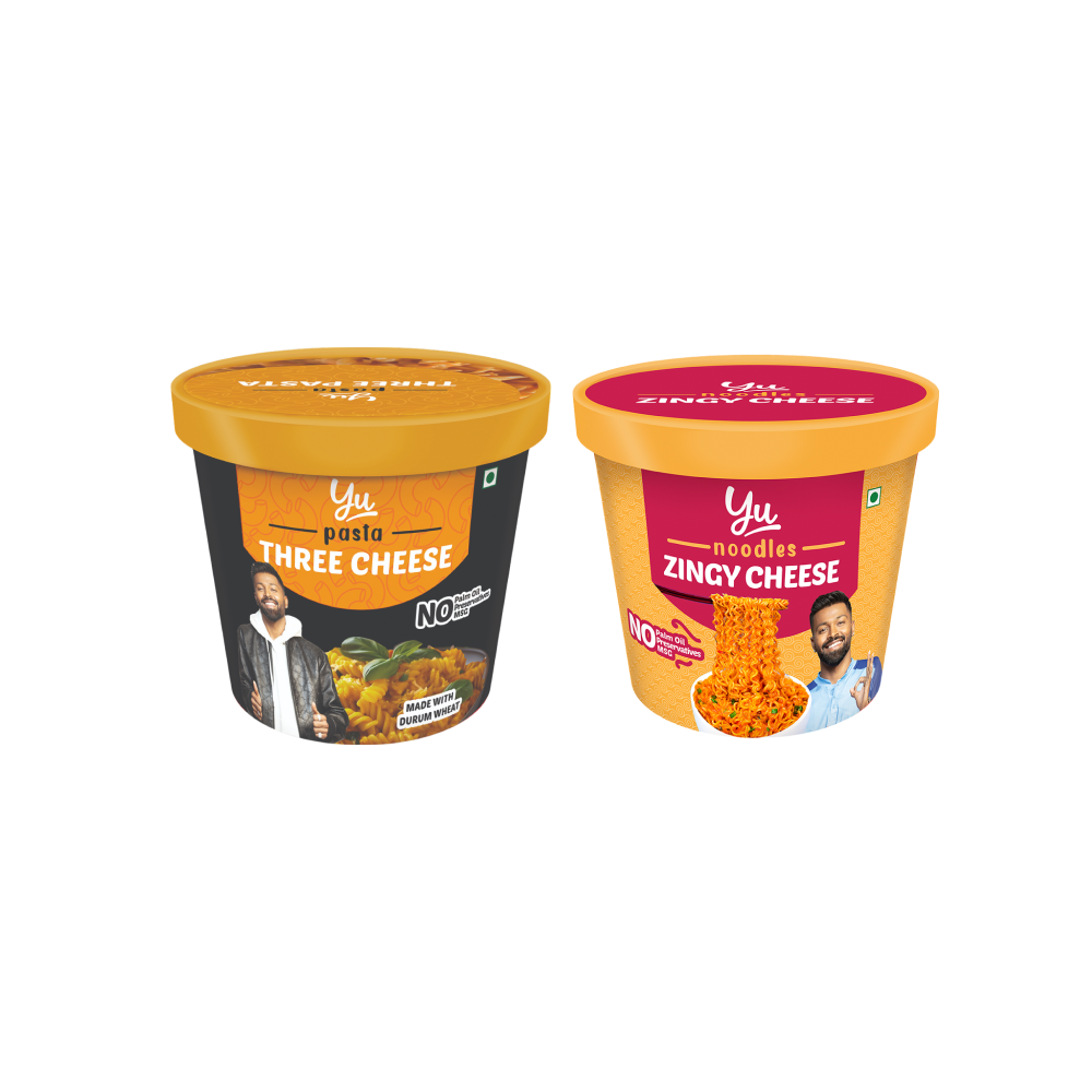 Yu Zingy Cheese Instant Cup Noodles + Three Cheese Instant Pasta