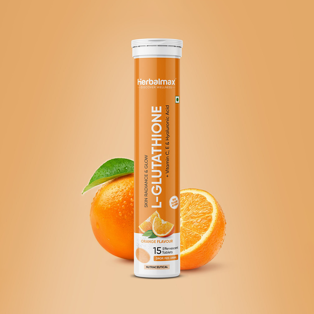 Herbal max Orange Flavour L- Glutathione Effervescent Tablets Price