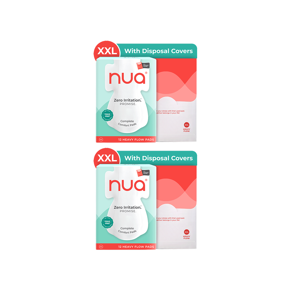 Nua Sanitary Pads (with Disposal Covers for Heavy Flow) - Pack of