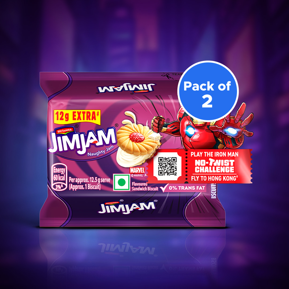 Britannia Treat Jim Jam Sandwich Cream Biscuits - Pack of 2 Price