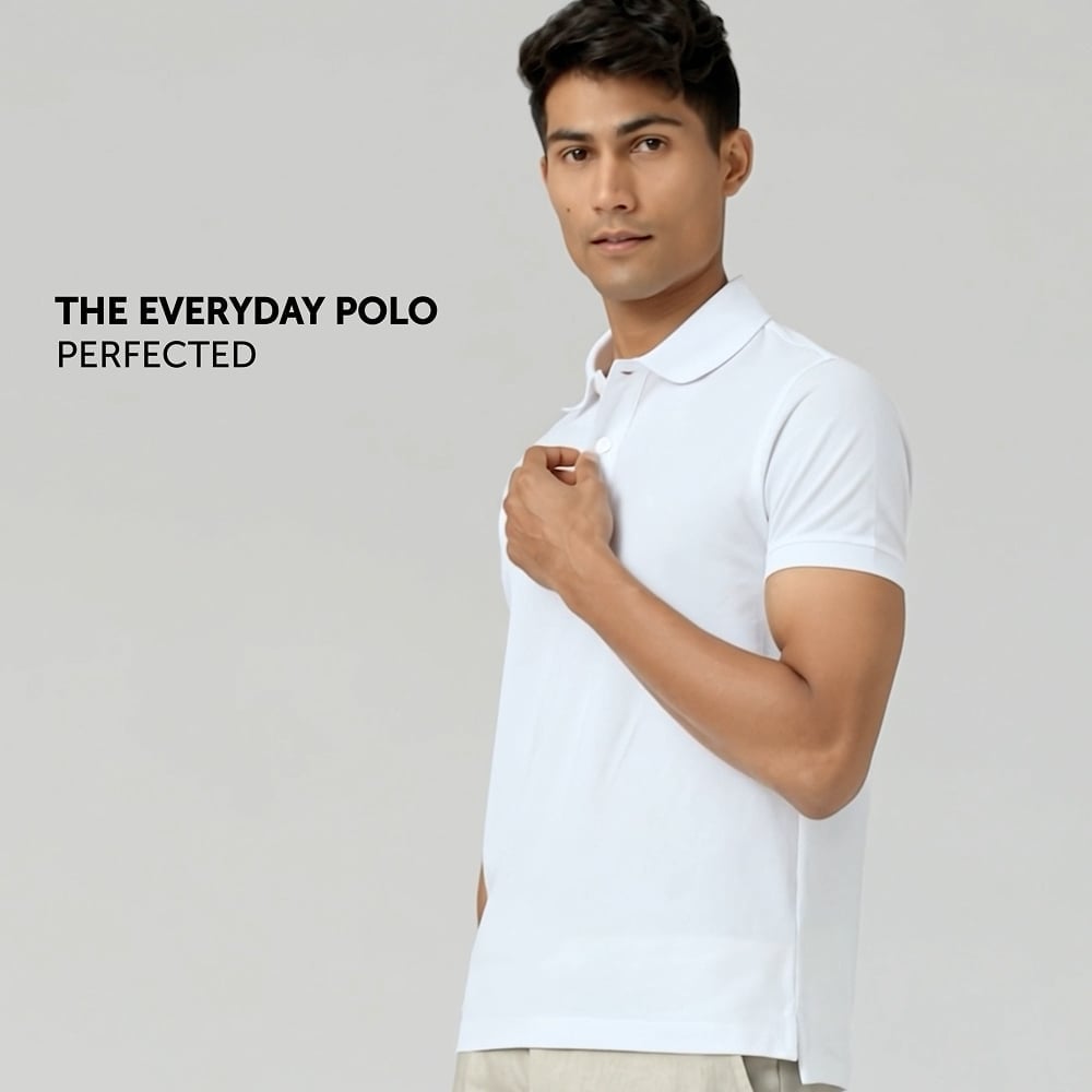 XYXX Regular Fit Solid Polo Men's T-shirt (Polar White) Price