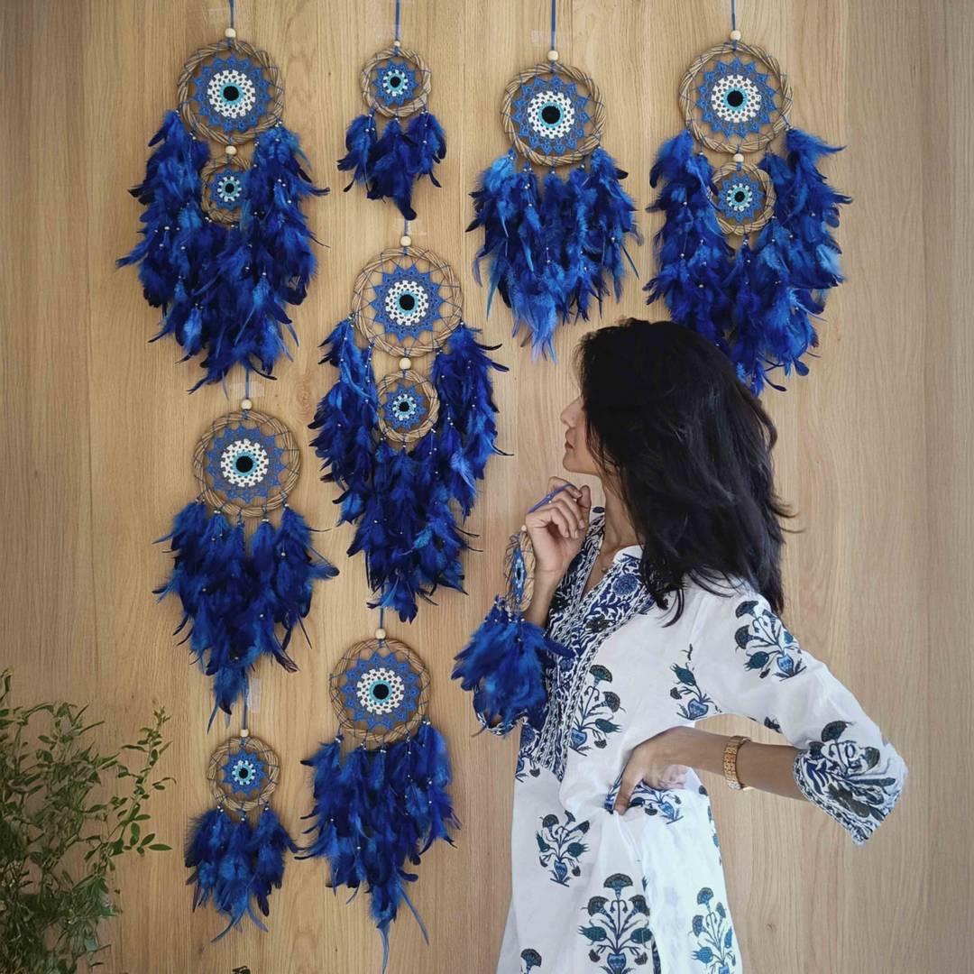 Evil Eye Dreamcatcher Wall Decor (Blue) - Dreamscraft Price - Buy