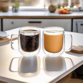 Cutting Edge Terra Glass Coffee-Tea Cup Set (250 ml, Transparent