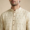 Buta Butter Diwas by Manyavar Self Design Men's Kurta (Regular Fit, Off White ...
