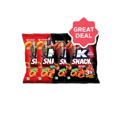 Kimchi Rings Orion K Snack Kimchi Onion Rings x 2 + K Snack Ring Puffs 3X Spicy x 2 ...