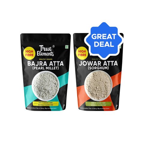 True Elements Bajra Flour (Pearl Millet) + Jowar Flour (Sorghum) Combo