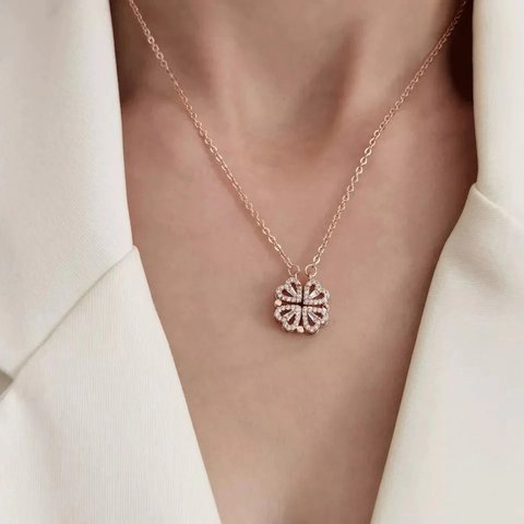 Designs & You Four Leaves Clover Design Magnetic Pendant (Rose Gold ...