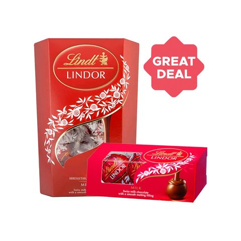 Lindt Lindor Milk Chocolate + Lindor Swiss Milk Chocolate Combo Price ...