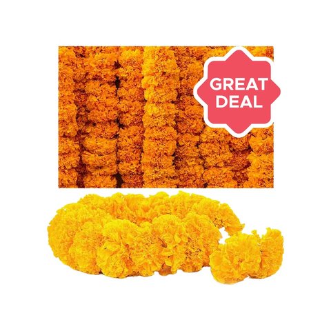 Yellow Marigold Flower String + Orange Marigold Flower String / Garland ...