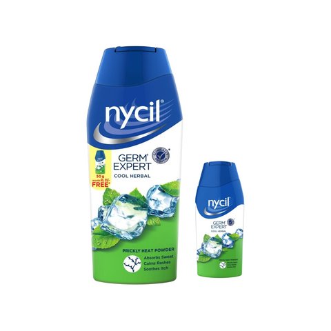 Nycil Cool Herbal Germ Expert Prickly Heat Powder Talcum Powder - Free ...
